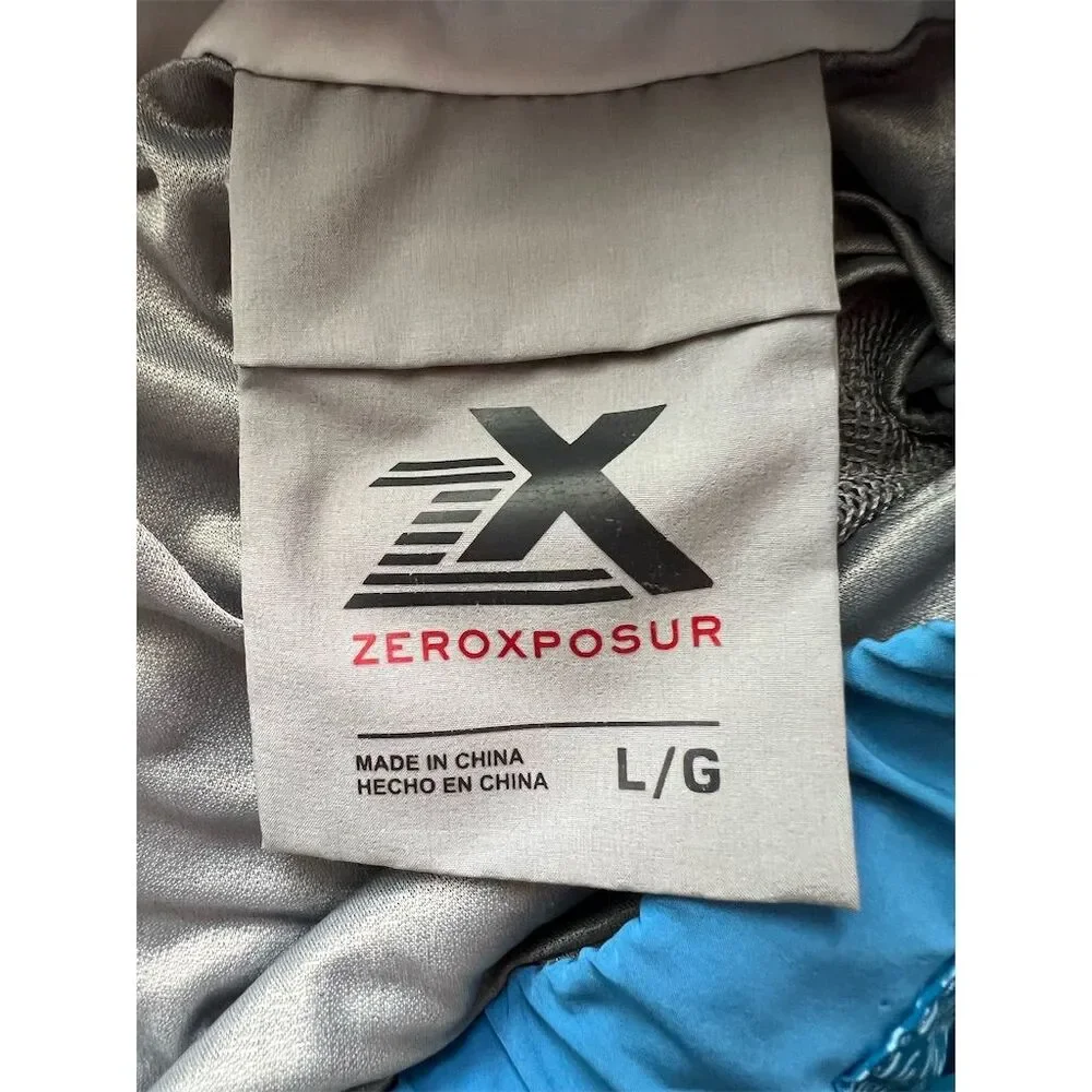 ZeroXposur Men's Glacier Shore Blue Stretch Swim Shorts Size Large